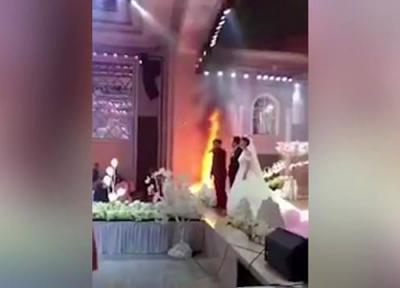 آتش هم مانع برگزاری این عروسی نشد