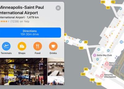 اضافه شدن جزئیات فرودگاه ها به نقشه اپل